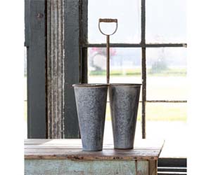 Farmhouse Style: Double Metal Gardener's Bucket