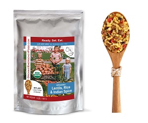 Emergency Food : Organic Lentils, Rice & Indian Spice 