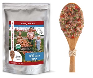 Emergency Food : Organic Pinto Bean Flakes