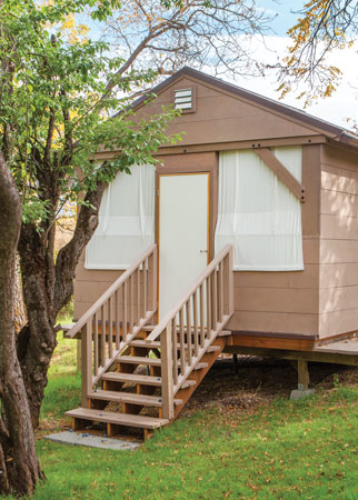 tent cabin showerhouse