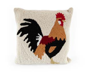 Farmhouse Style: MaryJane's Home Latch-Hooked Decorative Rooster Pillow