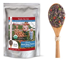 Emergency Food : Organic Black Bean Flakes, Hot 'n Spicy