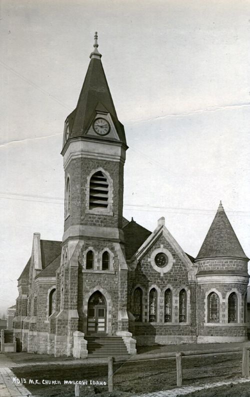 black and white church