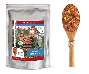 Organic Bare Burrito  dehydrated, emergency, meal, just add water, organic, burrito, rice, beans