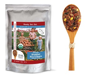 Organic Breakfast Rice & Beans w/Cheese & Eggs dehydrated backpacking food meal breakfast rice beans eggs organic