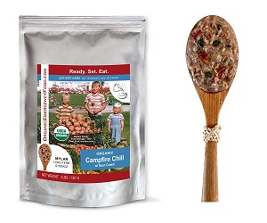 Organic Campfire Chili w/ Sour Cream  emergency, emergency food, dehydrated food, campfire chili