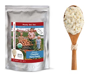 Organic Cheddar Herb Pasta  dehydrated emergency meal food dinner just add water organic cheddar cheese herb pasta