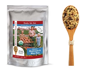 Organic Mushroom & Miso Rice  dehydrated emergency meal food dinner just add water organic rice mushroom miso